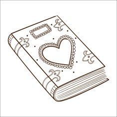 Book with decorative heart N3