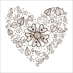 Flowers heart frame N2