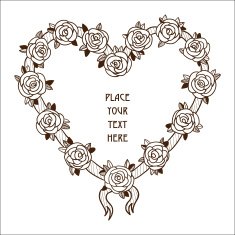 Roses heart frame N4