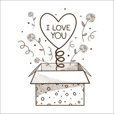 Present box with heart N3