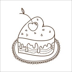 Sweet heart cake isolated on white N3