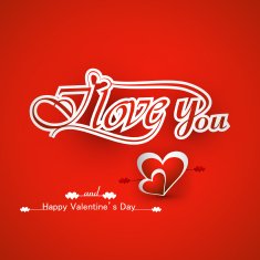 calligraphic I Love You with heart colorful card background vector