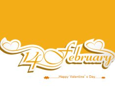 calligraphic 14 february headline happy valentine's day text