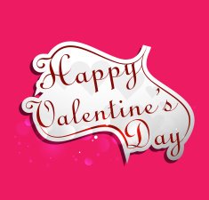 calligraphic happy valentine's day headline stylish colorful text design