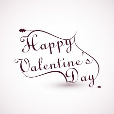 Happy valentine's day calligraphic stylish font vector