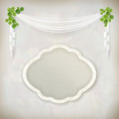 Blank signboard on marble wall background vector