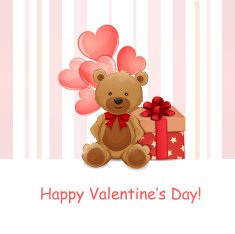 Valentine's Day illustration with teddy bear