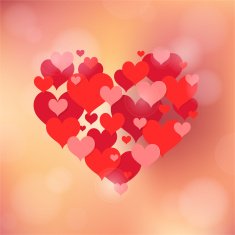 St Valentines greeting card with heart shapes N2