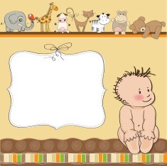 new baby announcement card with little boy N2