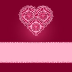Valentine's Day Card with patterned heart N2