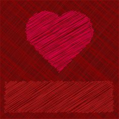 Valentine's Day Card in scribbled lines N3