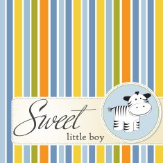 childish greeting card with zebra N2