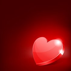 Red shiny glass heart Valentine's day