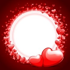 Hearts with card frame Valentine's day