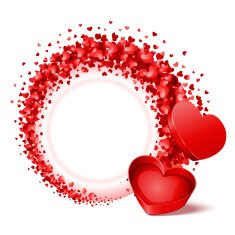 Hearts with card frame Valentine's day N2