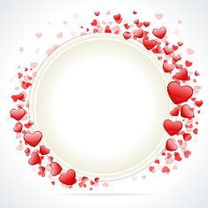 Hearts with card frame Valentine's day N5