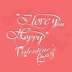 Beautiful elegant text design for Happy Valentine's Day lettering