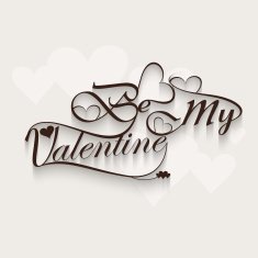 Be my Valentine's day card of lettering text