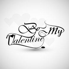 Beautiful text Be my Valentine's day card of lettering