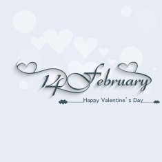 beautiful 14 February elegant text design for happy valentine's day