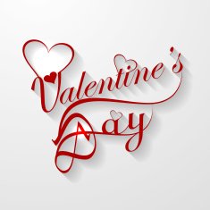 Valentine's day card with lettering text vector illustration