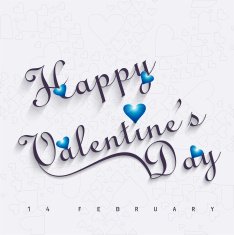 Beautiful Happy Valentine's day card heart with lettering text