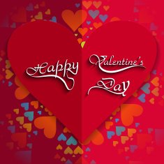 Happy Valentine's day card hearts with lettering text colorful background