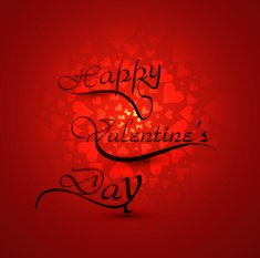 Happy Valentine's day hearts card with lettering text colorful background