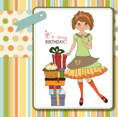 pretty young girl with gift N13