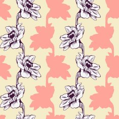 Seamless pattern with narcissus N4
