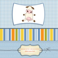 fun greeting card with cow N2