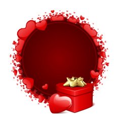 Heart gift and card Valentine's day