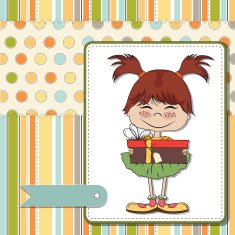 young girl with gift N10