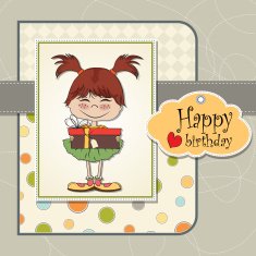 young girl with gift N12
