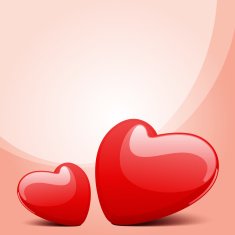 Two red hearts Valentine's day N2