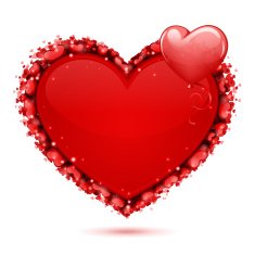 Valentine's day card with hearts frame and balloon