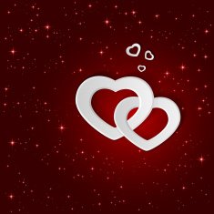 White hearts on star background
