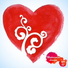 Watercolor heart isolated on background N2