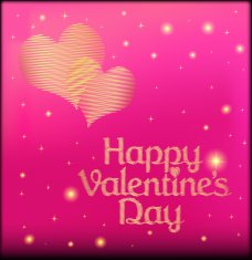 pink postcard on Valentine's day
