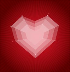 Heart flat Valentines day card vector background