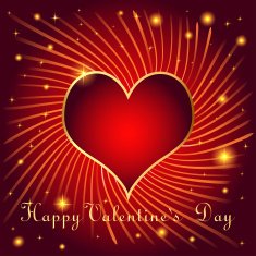 postcard on Valentines day with hearts