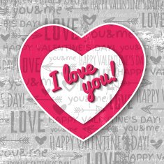 grey background with red valentine heart and wishes text