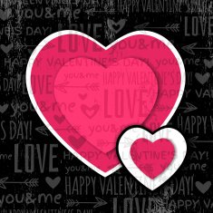 black background with red valentine heart and wishes text