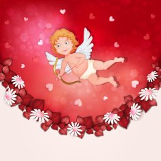 Valentine's day card with cupid N3