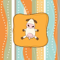 funny greeting card with cow N2