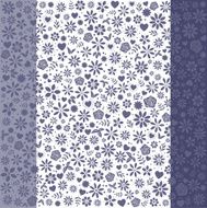 Blue Denim Flower Icons Background