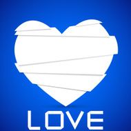 paper cut into a heart on blue vector