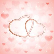 Hearts on pink background