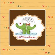 Crocodiles in love Valentine&#039;s day card N5