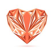 Stylish geometric heart isolated on white